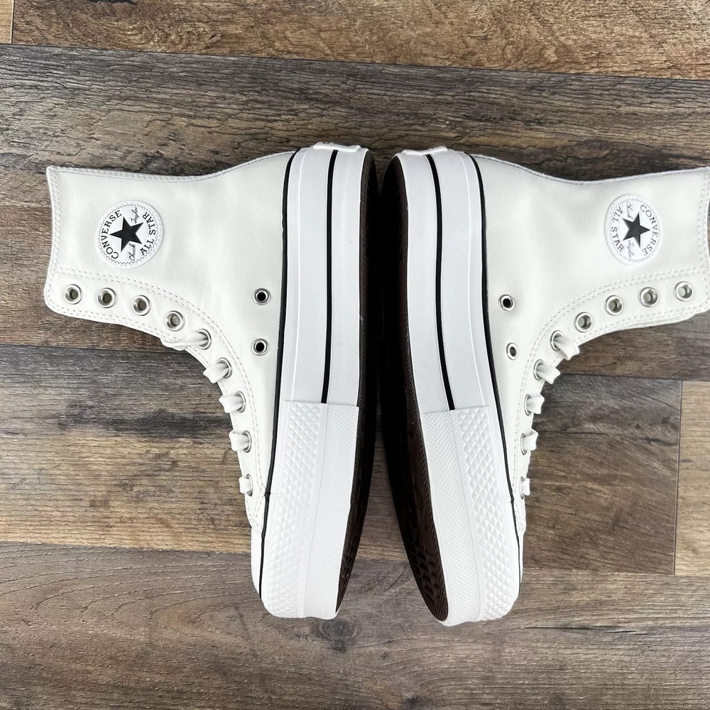 Converse White High-Top Leather Sneakers - Picture 9 of 12